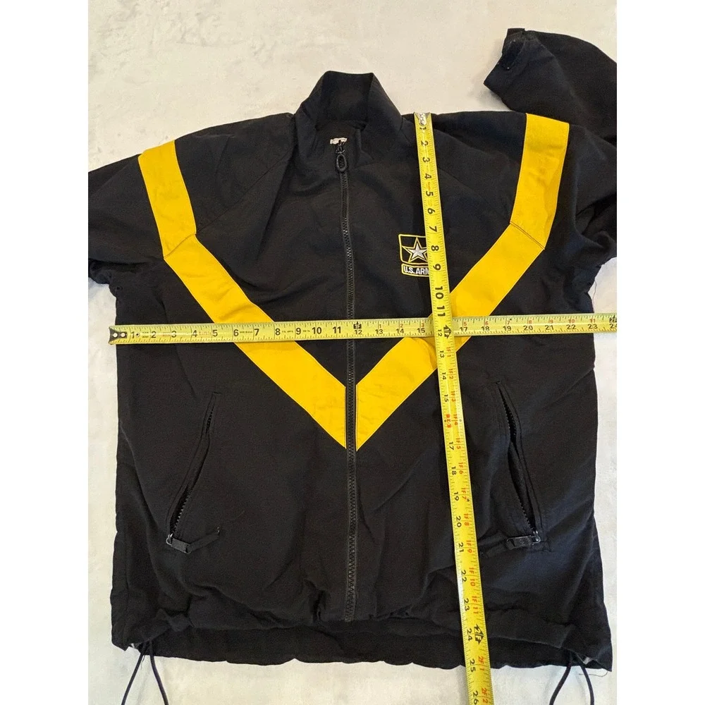 US Army APFU Physical Fitness Uniform Jacket Black Small Regular Windbreaker